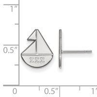 Sterling Silver Rhodium-plated LogoArt Sigma Sigma Sigma Sorority Symbol Extra Small Post Earrings view 2