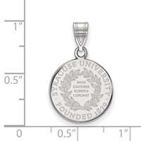 Sterling Silver Rhodium-plated LogoArt Syracuse University Medium Crest Pendant view 2