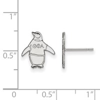 Sterling Silver Rhodium-plated LogoArt Theta Phi Alpha Sorority Symbol Extra Small Post Earrings view 2