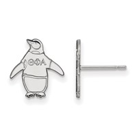 Sterling Silver Rhodium-plated LogoArt Theta Phi Alpha Sorority Symbol Extra Small Post Earrings view 1