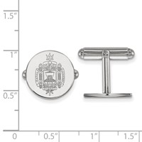 Sterling Silver Rhodium-plated LogoArt US Naval Academy Crest Cuff Links view 2
