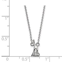 Sterling Silver Rhodium-plated LogoArt Alpha Epsilon Phi Sorority Symbol Extra Small Pendant Necklace, 18" view 2