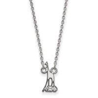 Sterling Silver Rhodium-plated LogoArt Alpha Epsilon Phi Sorority Symbol Extra Small Pendant Necklace, 18" view 1