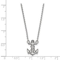 Sterling Silver Rhodium-plated LogoArt Alpha Sigma Tau Sorority Symbol Extra Small Pendant 18 Inch Necklace view 2