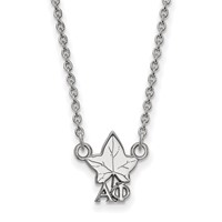 Sterling Silver Rhodium-plated LogoArt Alpha Phi Sorority Symbol Extra Small Pendant Necklace, 18" view 1