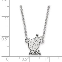 Sterling Silver Rhodium-plated LogoArt Alpha Sigma Alpha Sorority Symbol Extra Small Pendant Necklace, 18" view 2