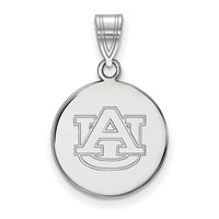 Sterling Silver Rhodium-plated LogoArt Auburn University Medium Disc Pendant view 1