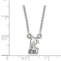 Sterling Silver Rhodium-plated LogoArt Alpha Xi Delta Sorority Symbol Extra Small Pendant Necklace, 18" view 2
