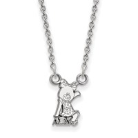 Sterling Silver Rhodium-plated LogoArt Alpha Xi Delta Sorority Symbol Extra Small Pendant Necklace, 18" view 1