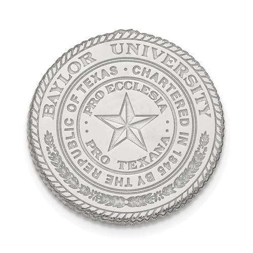 Sterling Silver Rhodium-plated LogoArt Baylor University Crest Lapel Pin
