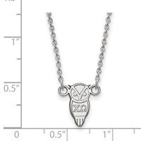 Sterling Silver Rhodium-plated LogoArt Chi Omega Sorority Symbol Extra Small Pendant Necklace, 18" view 2