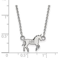 Sterling Silver Rhodium-plated LogoArt Delta Phi Epsilon Sorority Symbol Extra Small Pendant Necklace, 18" view 2