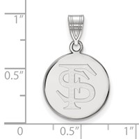 Sterling Silver Rhodium-plated LogoArt Florida State University F-s Medium Disc Pendant view 2