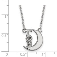 Sterling Silver Rhodium-plated LogoArt Gamma Phi Beta Sorority Symbol Extra Small Pendant Necklace, 18" view 2