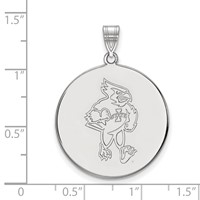 Sterling Silver Rhodium-plated LogoArt Iowa State University Cardinal Extra Large Disc Pendant view 2