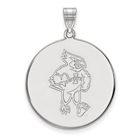 Sterling Silver Rhodium-plated LogoArt Iowa State University Cardinal Extra Large Disc Pendant view 1