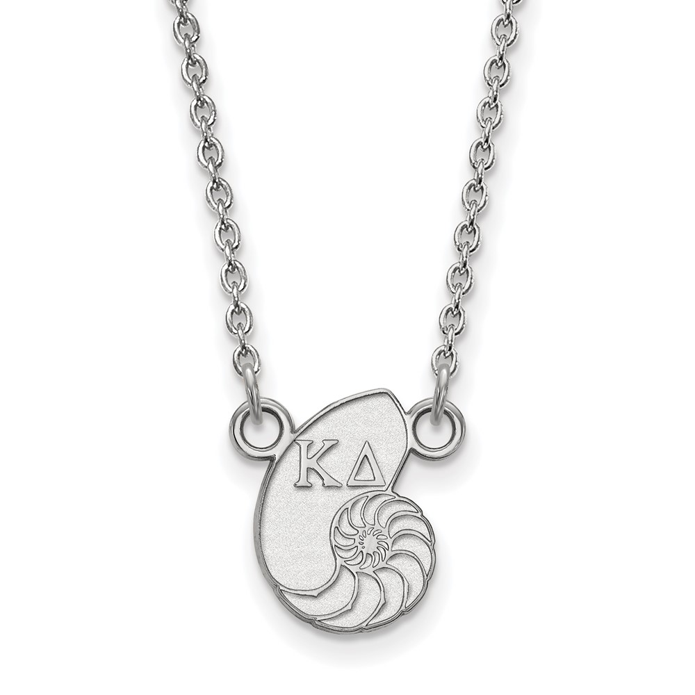 Sterling Silver Rhodium-plated LogoArt Kappa Delta Sorority Symbol Extra Small Pendant Necklace, 18"