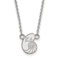 Sterling Silver Rhodium-plated LogoArt Kappa Delta Sorority Symbol Extra Small Pendant Necklace, 18" view 1