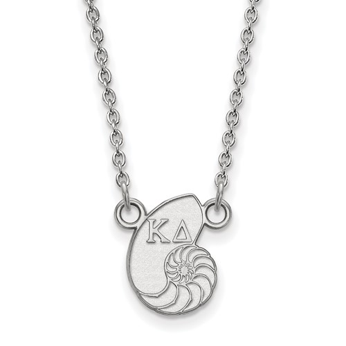 Sterling Silver Rhodium-plated LogoArt Kappa Delta Sorority Symbol Extra Small Pendant Necklace, 18"