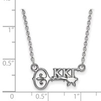 Sterling Silver Rhodium-plated LogoArt Kappa Kappa Gamma Sorority Symbol Extra Small Pendant Necklace, 18" view 2