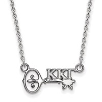 Sterling Silver Rhodium-plated LogoArt Kappa Kappa Gamma Sorority Symbol Extra Small Pendant Necklace, 18" view 1