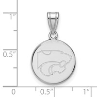 Sterling Silver Rhodium-plated LogoArt Kansas State University Wildcat Medium Disc Pendant view 2