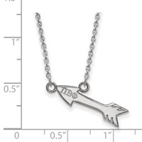 Sterling Silver Rhodium-plated LogoArt Pi Beta Phi Sorority Symbol Extra Small Pendant Necklace, 18" view 2