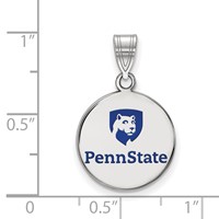 Sterling Silver Rhodium-plated LogoArt Penn State University Medium Enameled Disc Pendant view 2