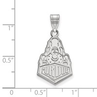 Sterling Silver Rhodium-plated LogoArt Purdue University Boilermakers Train Logo Large Pendant view 2