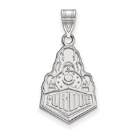 Sterling Silver Rhodium-plated LogoArt Purdue University Boilermakers Train Logo Large Pendant view 1