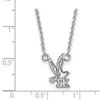 Sterling Silver Rhodium-plated LogoArt Sigma Kappa Sorority Symbol Extra Small Pendant Necklace, 18" view 2