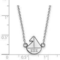 Sterling Silver Rhodium-plated LogoArt Sigma Sigma Sigma Sorority Symbol Extra Small Pendant Necklace, 18" view 2