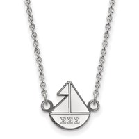 Sterling Silver Rhodium-plated LogoArt Sigma Sigma Sigma Sorority Symbol Extra Small Pendant Necklace, 18" view 1