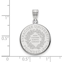 Sterling Silver Rhodium-plated LogoArt Syracuse University Large Crest Pendant view 2