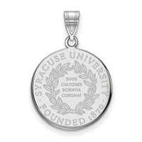 Sterling Silver Rhodium-plated LogoArt Syracuse University Large Crest Pendant view 1