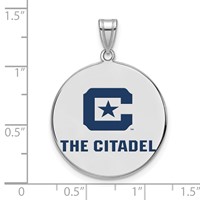 Sterling Silver Rh-plated LogoArt the Citadel XL Enamel Pendant view 2