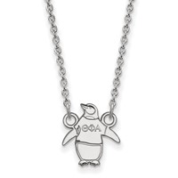 Sterling Silver Rhodium-plated LogoArt Theta Phi Alpha Sorority Symbol Extra Small Pendant Necklace, 18" view 1