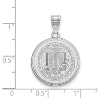 Sterling Silver Rhodium-plated LogoArt University of California Berkeley Large Crest Pendant view 2