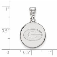 Sterling Silver Rhodium-plated LogoArt University of Georgia Letter G Medium Disc Pendant view 2