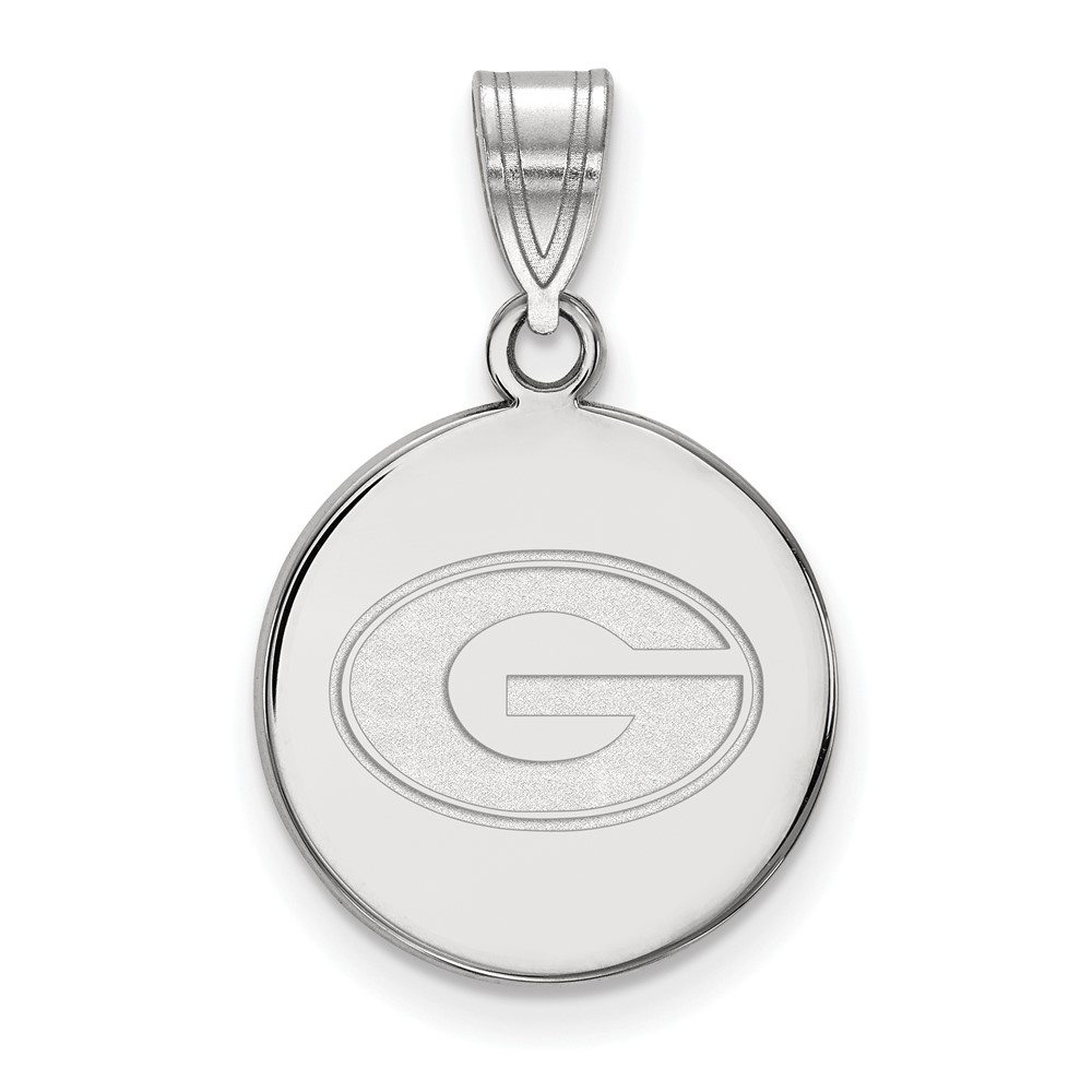 Sterling Silver Rhodium-plated LogoArt University of Georgia Letter G Medium Disc Pendant