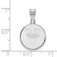 Sterling Silver Rhodium-plated LogoArt University of Virginia Medium Disc Pendant view 2
