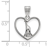 Sterling Silver Rhodium-plated LogoArt Alpha Epsilon Phi Sorority Symbol Heart Pendant view 2