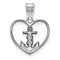 Sterling Silver Rhodium-plated LogoArt Alpha Sigma Tau Sorority Symbol Heart Pendant view 1