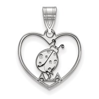 Sterling Silver Rhodium-plated LogoArt Alpha Sigma Alpha Sorority Symbol Heart Pendant view 1