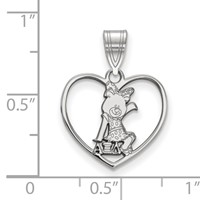 Sterling Silver Rhodium-plated LogoArt Alpha Xi Delta Sorority Symbol Heart Pendant view 2