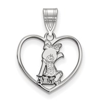 Sterling Silver Rhodium-plated LogoArt Alpha Xi Delta Sorority Symbol Heart Pendant view 1