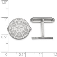 Sterling Silver Rhodium-plated LogoArt Baylor University Crest Cuff Links view 2
