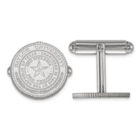 Sterling Silver Rhodium-plated LogoArt Baylor University Crest Cuff Links view 1