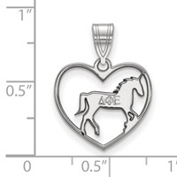 Sterling Silver Rhodium-plated LogoArt Delta Phi Epsilon Sorority Symbol Heart Pendant view 2