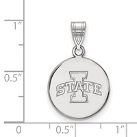 Sterling Silver Rhodium-plated LogoArt Iowa State University Medium Disc Pendant view 2